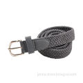 Fashion elastic braided belts with alloy buckles, available in various sizes and colors
